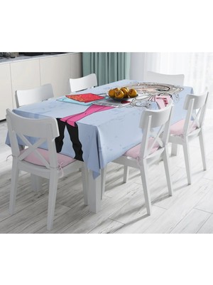 Rem Home Remhome Fashion Girl Özel Tasarım Dijital Baskılı Masa Örtüsü 90 x 90 cm