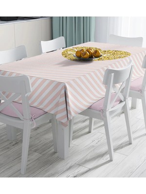 Rem Home Remhome Beyaz Zemin Üzerinde Gold Renkli Love Yazılı Dijital Baskılı Masa Örtüsü 90 x 90 cm