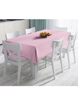 Rem Home Remhome Pembe Zeminli Altın Gül 3D Baskılı Leke Tutmaz Masa Örtüsü 90 x 90 cm