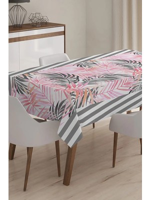 Rem Home Remhome Yaprak  Temalı Dijital Baskılı 3D Masa Örtüsü - 140 x 180 cm