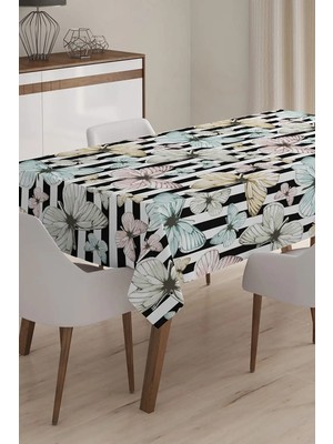 Rem Home Remhome Kelebek Desenli Dijital Baskılı 3D Masa Örtüsü - 120 x 140 cm