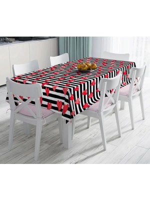 Rem Home Remhome Sevgililer Günü Temalı Özel Tasarım Dijital Baskılı Masa Örtüsü 90 x 90 cm