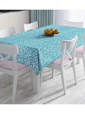 Rem Home Remhome Renkli Zemin Üzerinde Çiçek Desenli Dijital Baskılı Masa Örtüsü 90 x 90 cm