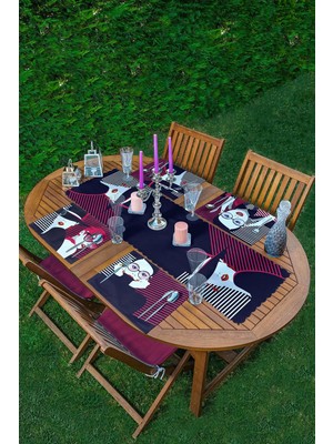 Rem Home Remhome 4+1 Fashion Girl Tasarımlı Amerikan Servis & Runner Seti