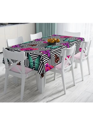 Rem Home Remhome Özel Tasarım Dijital Baskılı Leke Tutmaz Masa ÖRTÜSÜ-120-140 90 x 90 cm