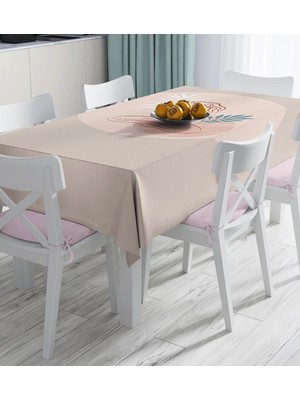 Rem Home Remhome Pastel Zemin Üzerinde Antik Desenli Dijital Baskılı Masa Örtüsü 90 x 90 cm