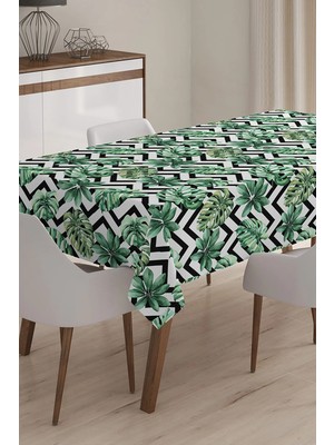 Rem Home Remhome Yaprak Temalı Dijital Baskılı Masa Örtüsü - 120 x 140 cm