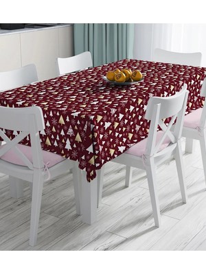 Rem Home Remhome Renkli Zemin Üzerinde Çamağacı Desenli Dijital Baskılı Masa Örtüsü 90 x 90 cm