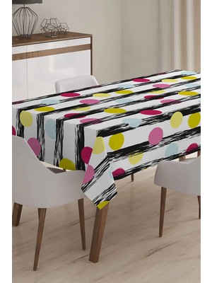 Rem Home Remhome Geometrik Desenli Dijital Baskılı 3D Masa Örtüsü - 140 x 180 cm