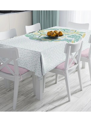 Rem Home Remhome Beyaz Zemin Üzerinde Deniz Yıldızı Desenli Dijital Baskılı Masa Örtüsü 90 x 90 cm