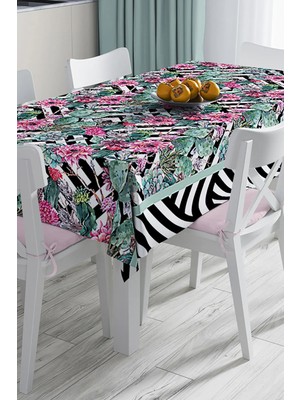 Rem Home Remhome Kaktüs Desenli Dijital Baskılı 3D Masa Örtüsü  120 x 140 cm 90 x 90 cm