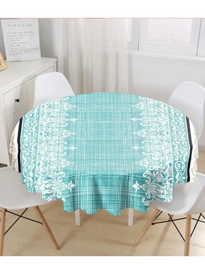 Rem Home Remhome Dijital Baskılı Modern Yuvarlak Masa Örtüsü Çap 140CM 140 x 140 cm