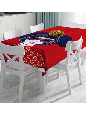 Rem Home Remhome Dijital Baskılı Özel Tasarım Modern Masa Örtüsü 90 x 90 cm