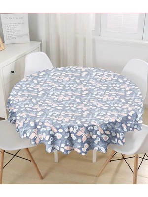 Rem Home Remhome Renkli Kelebek Motifli Dijital Baskılı Yuvarlak Masa Örtüsü - Çap 140CM 140 x 140 cm