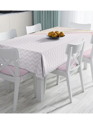 Rem Home Remhome Renkli Zemin Üzerinde Gold Detaylı Geometrik Çizimli Dijital Baskılı Masa Örtüsü 90 x 90 cm