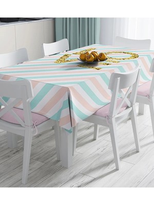 Rem Home Remhome Beyaz Zemin Üzerinde Gold Detaylı Love Yazılı Dijital Baskılı Masa Örtüsü 90 x 90 cm