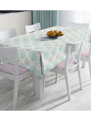 Rem Home Remhome Vizon Zeminde Yosun Motifli Dijital Baskılı Masa Örtüsü 90 x 90 cm