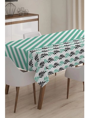 Rem Home Remhome Yaprak Temalı Dijital Baskılı 3D Masa Örtüsü - 120 x 140 cm