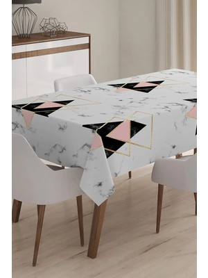 Rem Home Remhome Geometrik Desenli Dijital Baskılı 3D Masa Örtüsü - 140 x 220 cm