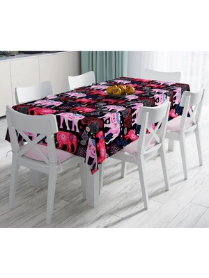 Rem Home Remhome Özel Tasarım Dijital Baskılı Leke Tutmaz Masa Örtüsü 90 x 90 cm