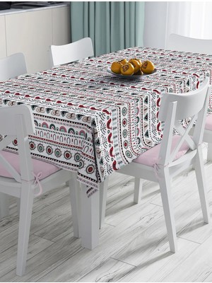 Rem Home Remhome Etnik Iskandinav Motifli Dijital Baskılı Dekoratif Masa Örtüsü 90 x 90 cm