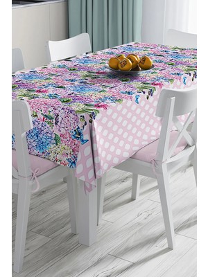 Rem Home Remhome Çiçek Desenli Dijital Baskılı 3D Masa Örtüsü 90 x 90 cm