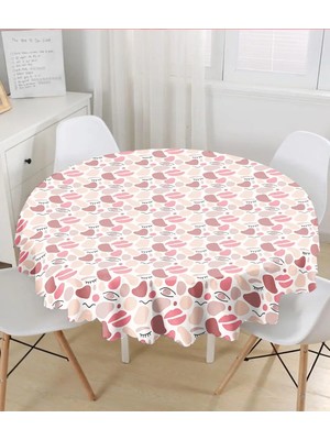 Rem Home Remhome Renkli Bohem Motifli Dijital Baskılı Modern Yuvarlak Masa Örtüsü - Çap 140CM 140 x 140 cm