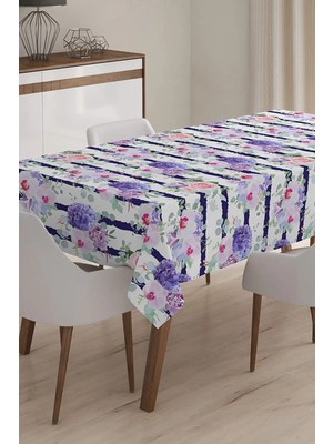 Rem Home Remhome Çiçek Desenli Dijital Baskılı 3D Masa Örtüsü - 140 x 220 cm