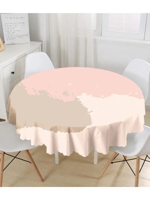 Rem Home Remhome Dijital Baskılı Özel Renkli Yuvarlak Masa Örtüsü - Çap 140CM 140 x 140 cm