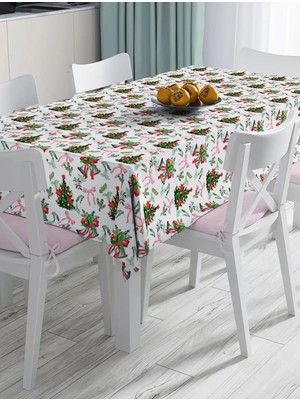 Rem Home Remhome Özel Tasarım Christmas Temalı Dijital Baskılı Dekoratif Masa Örtüsü 90 x 90 cm