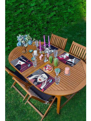 Rem Home Remhome 4'lü Fashion Girl Tasarımlı Amerikan Servis Seti