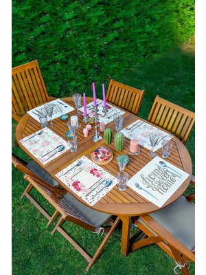 Rem Home Remhome 6'lı A True Love Story Never Ends & Home Sweet Home Tasarımlı Amerikan Servis Seti