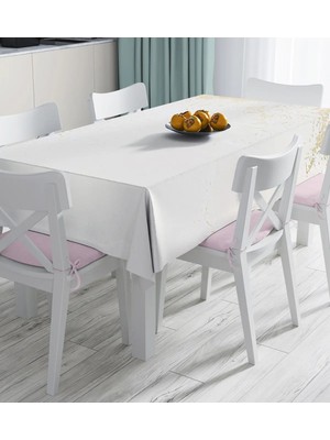 Rem Home Remhome Renkli Zemin Üzerinde Soyut Mermer Desenli Dijital Baskılı Masa Örtüsü 90 x 90 cm