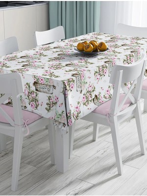 Rem Home Remhome Flower Çiçek Demetleri Özel Tasarım Dijital Baskılı Modern Masa Örtüsü 90 x 90 cm