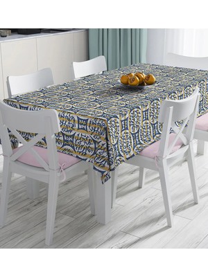 Rem Home Remhome Kot Desende Yazı Motifli Özel Tasarım Dijital Baskılı Masa Örtüsü 90 x 90 cm