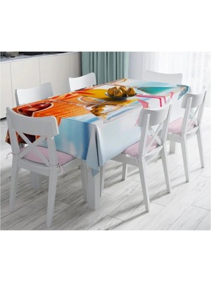 Rem Home Remhome Summer Özel Tasarım Dijital Baskılı Masa ÖRTÜSÜ-120X140 cm