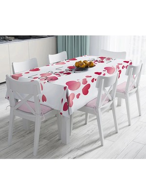 Rem Home Remhome Sevgililer Günü Temalı Özel Tasarım Dijital Baskılı Masa Örtüsü