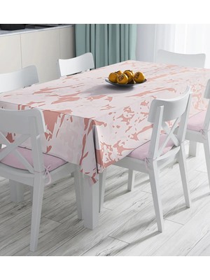 Rem Home Remhome Pudra Zemin Üzerinde Golge Desenli Dijital Baskılı Masa Örtüsü 90 x 90 cm