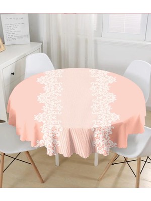 Rem Home Remhome Özel Tasarım Dijital Baskılı Modern Yuvarlak Masa Örtüsü - Çap 140CM 140 x 140 cm