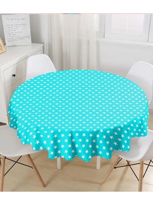 Rem Home Remhome Modern Yıldız Desenli Dijital Baskılı Yuvarlak Masa Örtüsü - Çap 140CM 140 x 140 cm