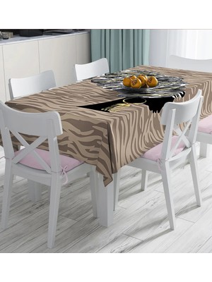 Rem Home Remhome Vizon Zeminde Zenci Kadın Tasarımlı Modern Dijital Baskılı Masa Örtüsü 90 x 90 cm
