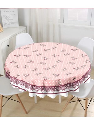 Rem Home Remhome Özel Tasarım Dijital Baskılı Modern Yuvarlak Masa Örtüsü - Çap 140CM 140 x 140 cm