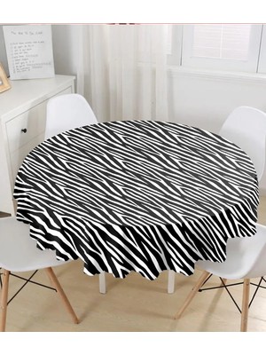 Rem Home Remhome Dijital Baskılı Modern Yuvarlak Masa Örtüsü - Çap 140CM 140 x 140 cm
