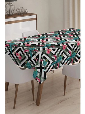 Rem Home Remhome Kaktüs Desenli Dijital Baskılı 3D Masa Örtüsü - 140 x 220 cm