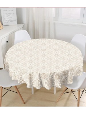Rem Home Remhome Dijital Baskılı Yuvarlak Masa Örtüsü - Çap 140CM 140 x 140 cm