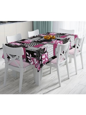 Rem Home Remhome Mozaik Desenli Geometrik Şekiller Dekoratif Leke Tutmaz Masa Örtüsü 90 x 90 cm