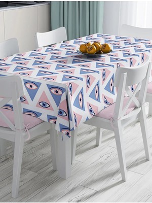 Rem Home Remhome Mistik Üçgen Göz Tasarımlı Dijital Baskılı Dekoratif Masa Örtüsü 90 x 90 cm