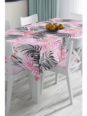 Rem Home Remhome Yaprak Desenli Dijital Baskılı 3D Masa Örtüsü 90 x 90 cm