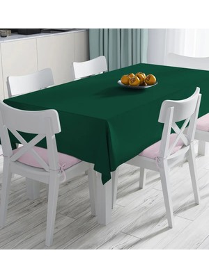 Rem Home Remhome Koyu Yeşil Renkli Özel Tasarım Dijital Baskılı Masa Örtüsü 90 x 90 cm