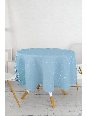 Rem Home Remhome Gökyüzü Temalı Ağaç Motifli Yuvarlak Masa Örtüsü - Çap 140CM 140 x 140 cm
